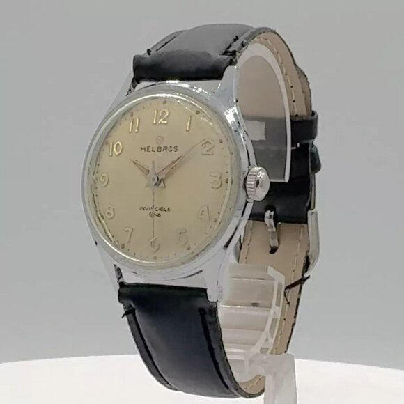 Vintage Helbros Men's Mechanical Wristwatch M-112 Stainless and Chrome - Picture 2 of 5